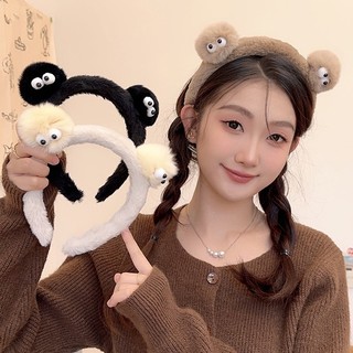Băng Đô Cài Tóc Rửa Mặt Màu Đen Họa Tiết Hoạt Hình Dễ Thương Thời Trang Mùa Đông Cho Bé Gái