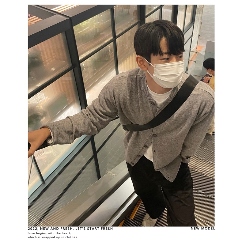 Áo Khoác cardigan Dệt Kim Phong Cách Hàn Quốc Thời Trang Mùa Thu Cao Cấp Cho Nam