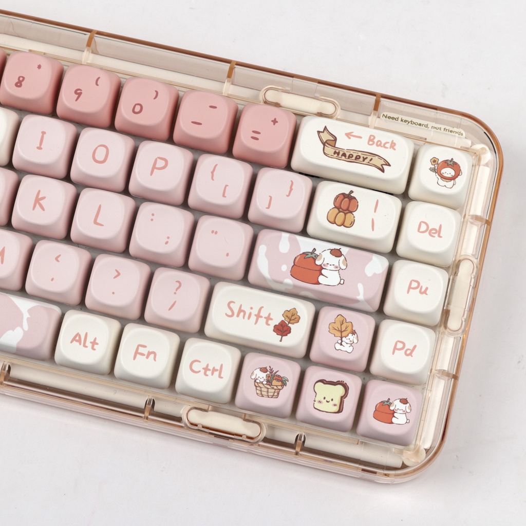 Autumn Puppy Keycaps MOA Profile Hoạt Hình Dễ Thương PBT DYE SUB Bàn Phím Cơ Keycap