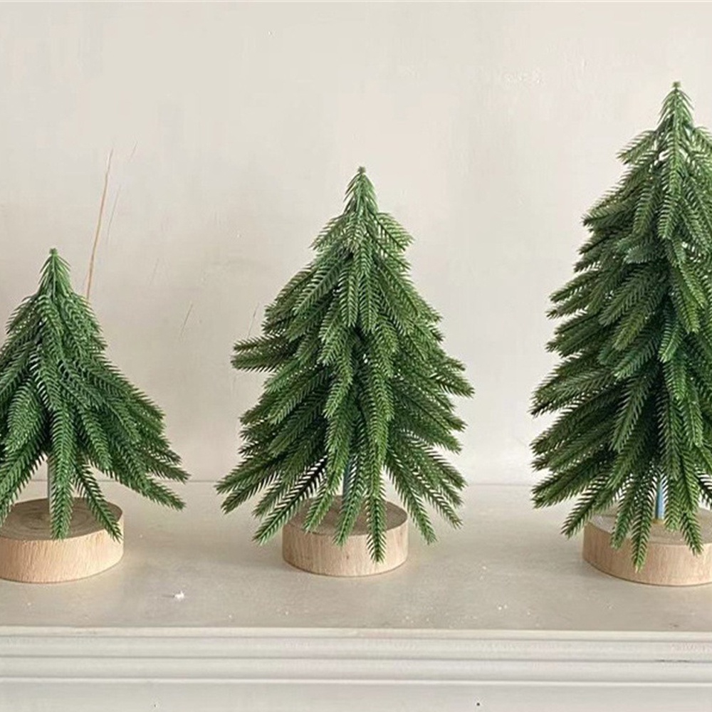 Sáng Tạo Mới Đế Gỗ Phủ Tuyết Cây Thông Giáng Sinh 2023 Đồ Trang Trí Đổ Xô Cây Giáng Sinh Cây Tuyết Tùng Cây Trang Trí Đồ Trang Trí Để Bàn