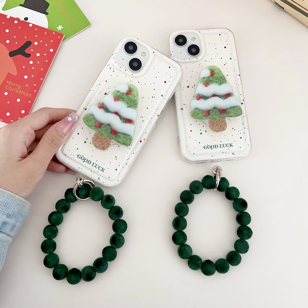 Ốp Điện Thoại Hình Cây Thông Noel Cho iphone 15 14 pro max 13 12 pro max 11 xs max xr 8 7 plus se3 se2