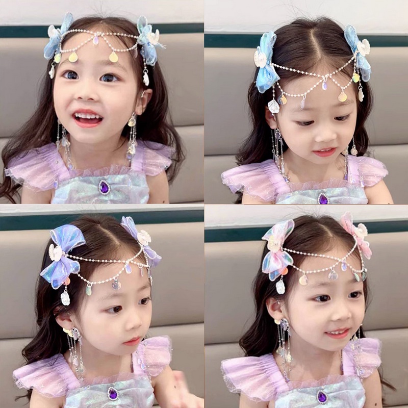 Kẹp TóC HìNh Đuôi Cá ĐíNh NgọC Trai Giả Dễ Thương Cho Bé GáI