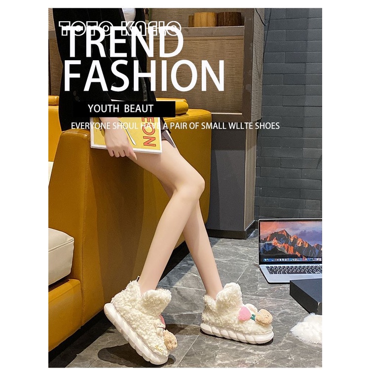 TOTOK  dép lông dép bông Đế Dày dép quai hậu đế cao 2023 hot trend Điệu đà Lót êm ái Thoải mái Lịch lãm FMR239030L 44Z231031