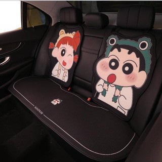 Car Cushion Four Seasons Universal Breathable Non-Slip Cute Couple Crayon Xiaoxin Cartoon Seat Cushion Single Piece Seat Cover Female pqki