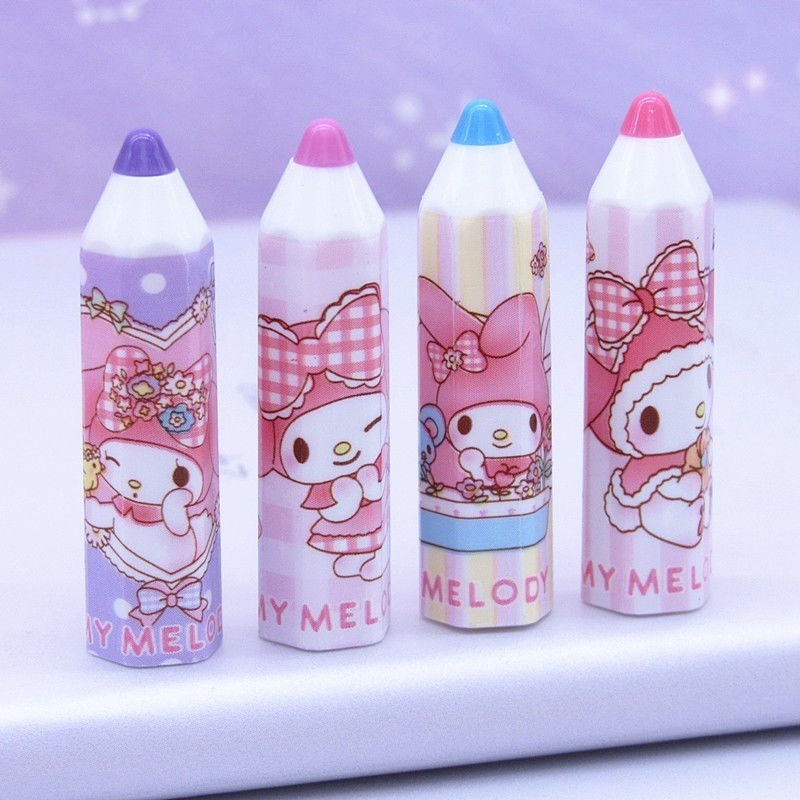 Sanrio Set 4 Nắp Đậy Bút Chì Họa Tiết Hoạt Hình Dễ Thương