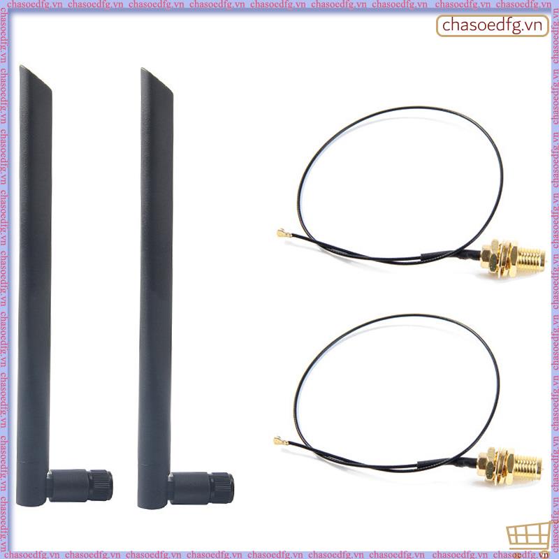 Ăng-ten WiFi không dây 6Dbi băng tần kép RP-SMA + MHF4 Cáp đuôi lợn cho mô-đun WIFI / WLAN thẻ không