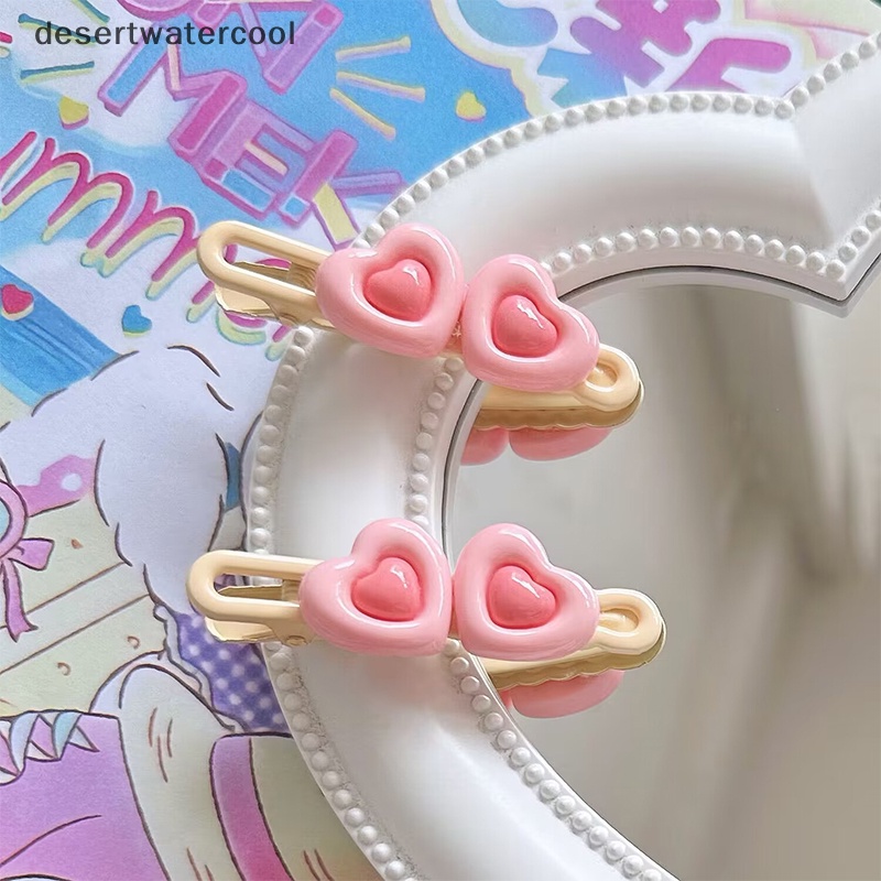 Kẹp Tóc Hình Trái Tim Màu Hồng Xinh Xắn Cho Nữ