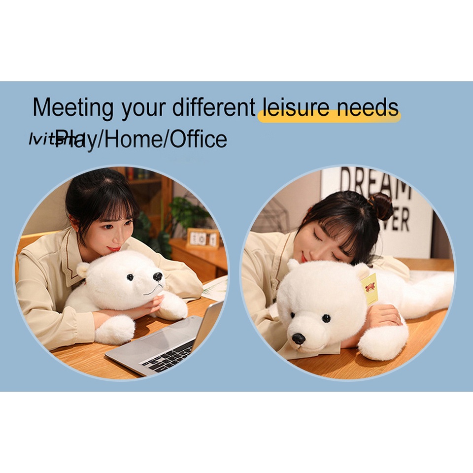 Gấu Bắc Cực Nhồi Bông Mềm Mại Dễ Thương Trang Trí Nhà Cửa Sinh Nhật Trẻ Em Và Nam Ái