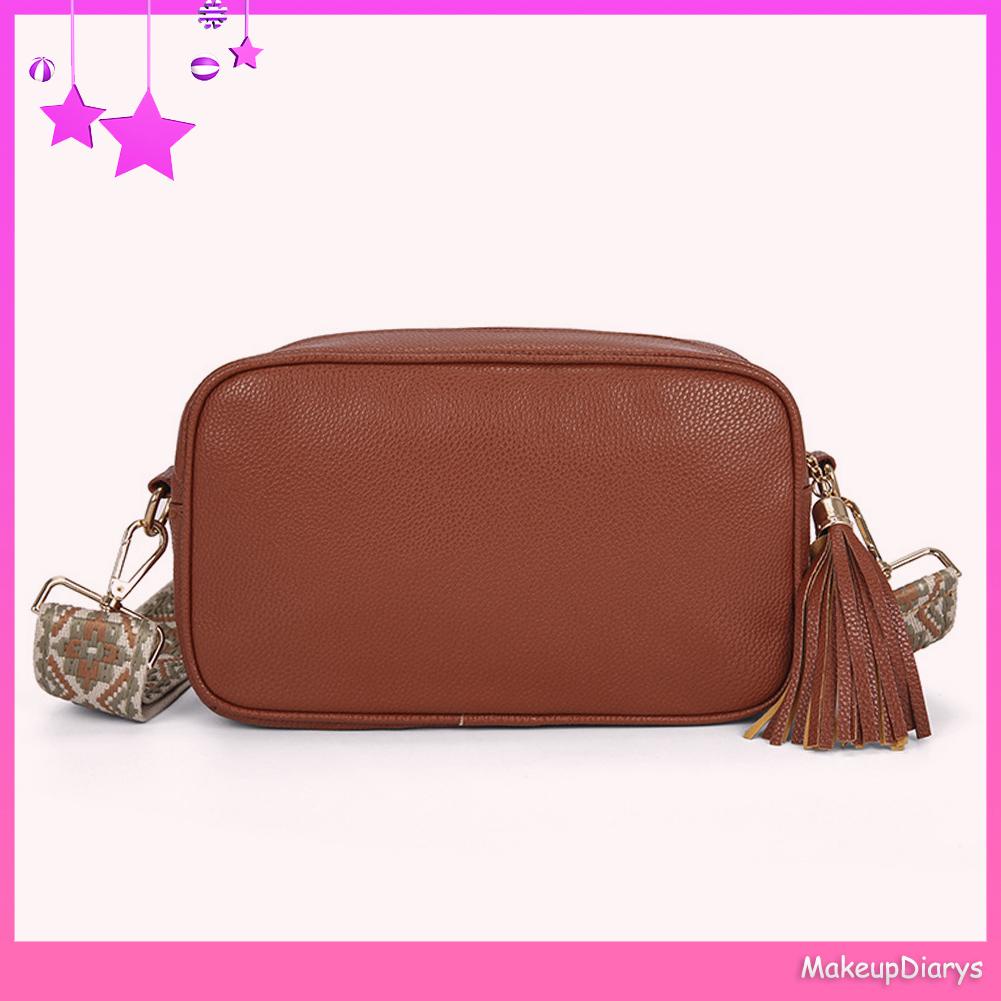 ★ Đồ Trang Điểm Trang Điểm ★ Túi Xách Đeo Chéo Màu Trơn Phối Tua Rua Thời Trang 2023 Sang Trọng Cho Nữ