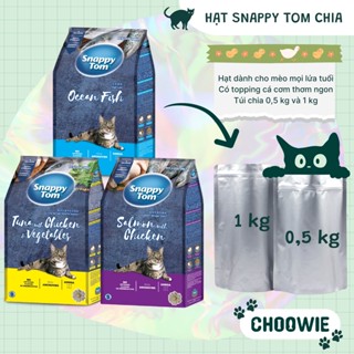[Túi chia tiết kiệm] Hạt Snappy Tom topping cá cơm siêu thơm ngon || Đồ ăn cho mèo