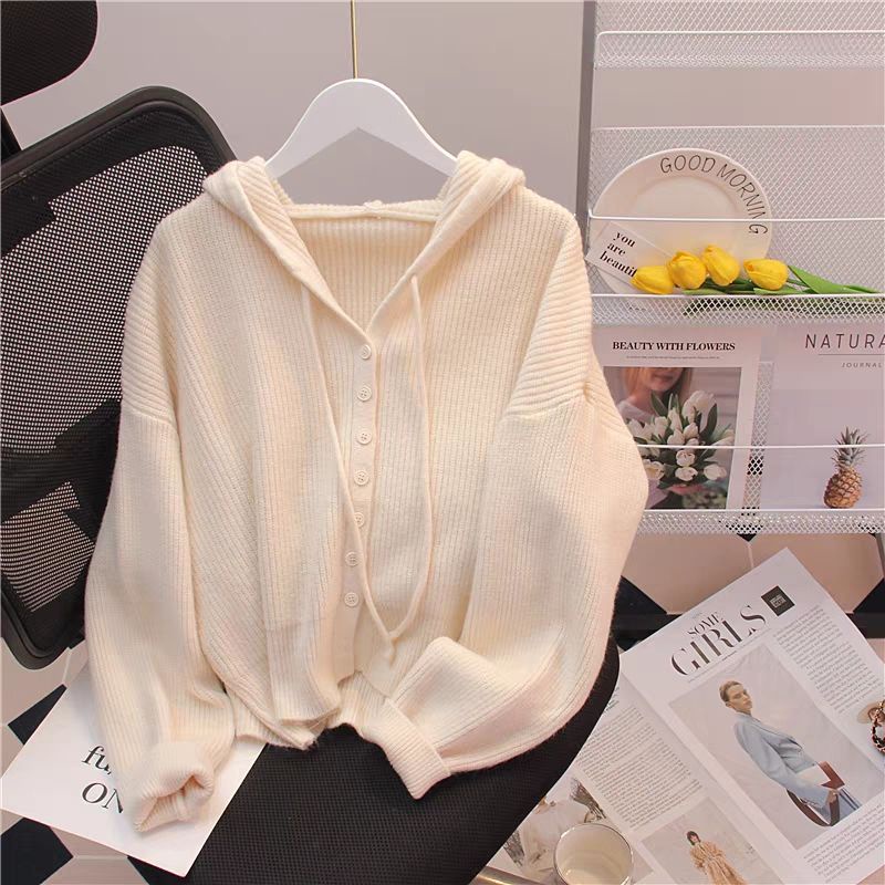 Áo Khoác cardigan Có Mũ Trùm Eo Cao Thời Trang Xuân Thu Phong Cách Mới 2023