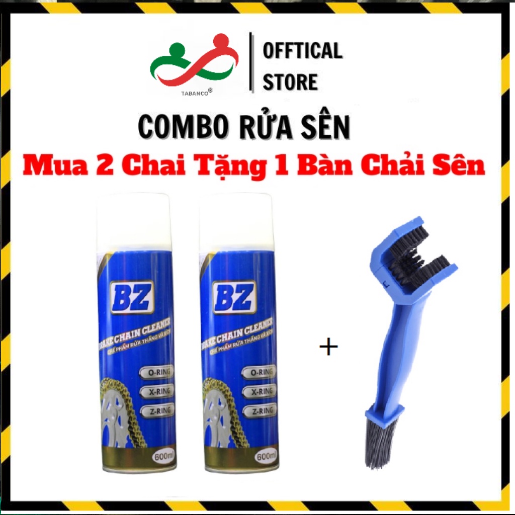 Bộ vệ sinh sên BZ gồm Bôi trơn dưỡng sên BZ + Rửa sên BZ + Bàn chải sên 3D #25024024
