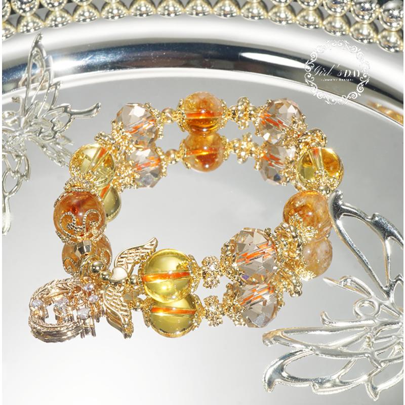 Vòng đeo tay phong thủy Vòng đeo tay pha lê vàng Vòng đeo tay chiêu tài Vòng đeo tay may mắn Vòng đe