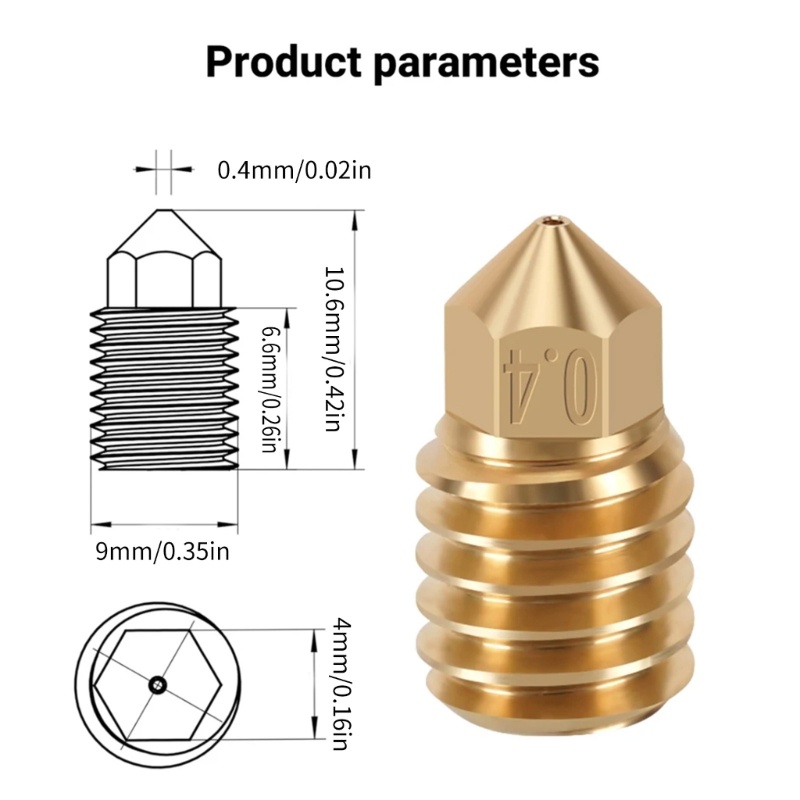 Vòi Phun Nước Tản Nhiệt Bằng Đồng Thau 0 2 0 3 0 4 0 5 0 6 0 8 1 0 1 2mm Cho bambu lab x1c p1p