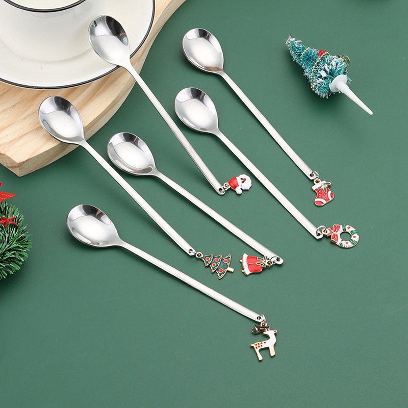 Hueqrh Muỗng Inox Trang Trí Giáng Sinh