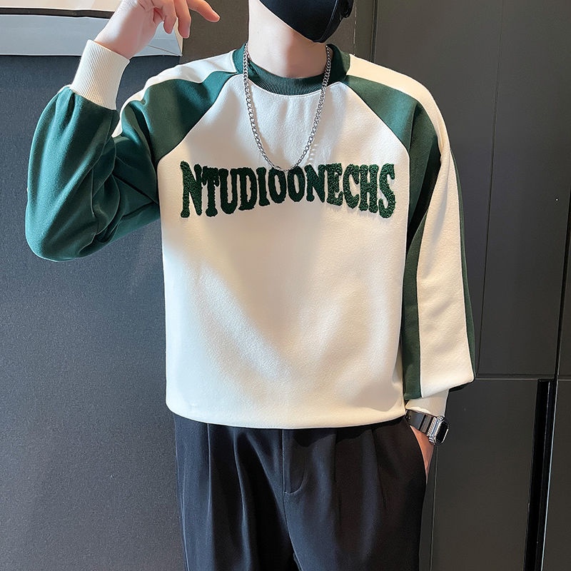 Áo Thun Dài Tay Cổ Tròn Thời Trang Thu Đông Hàn Quốc Cho Nam