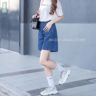 Quần short ngố jean lững ống rộng lai cuốn phong cách ulzzang có bỏ sỉ
