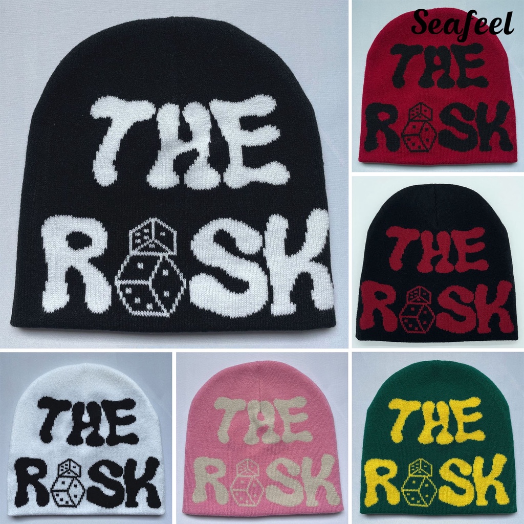 ✿Mũ beanie Dệt Kim Co Giãn In Chữ Phong Cách hip hop Cho Cặp Đôi