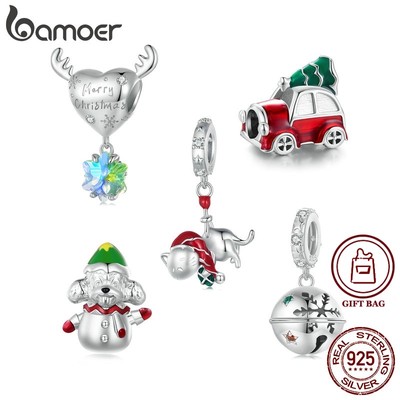 Mặt phụ kiện BAMOER bạc sterling 925 nhiều kiểu dáng làm vòng tay DIY