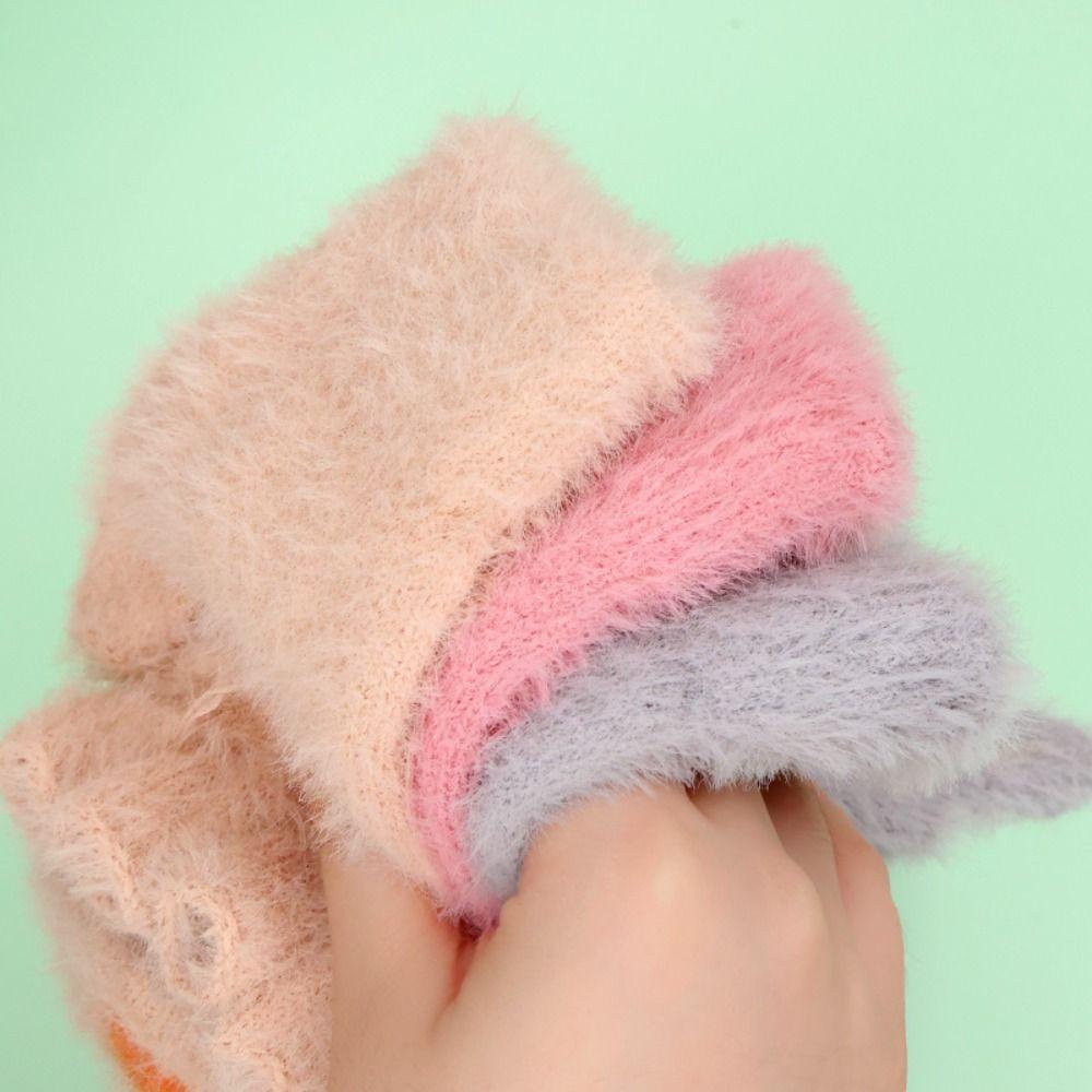 Găng Tay Hở Ngón 1 Ngón Bằng Lông Chồn Nhân Tạo Mềm Mại Giữ Ấm Mùa Đông Cho Trẻ Em
