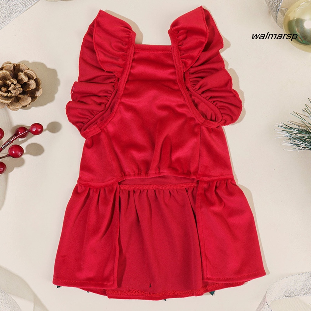 1 Bộ Đầm Hóa Trang Công Chúa Màu Đỏ Óc Chó Đính Nơ Xinh Xắn Cho Thú Cưng