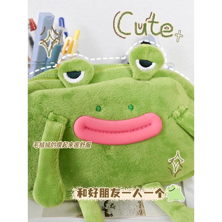 Ếch Dễ Thương Sang Trọng Túi Đựng Hình Hoạt Hình Công Suất Lớn Sinh Viên Văn Phòng Phẩm Túi Bảo Quản-top3C01