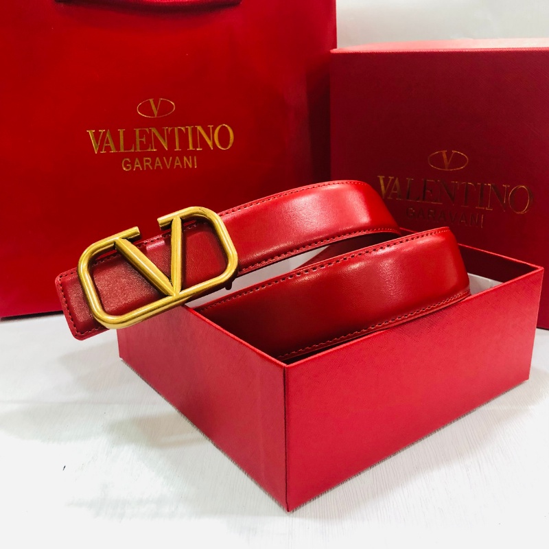 Thắt Lưng Da Thật Màu Đỏ Đen Khóa Hợp Kim Kẽm 4.0cm athosline valentino Cho Nam Và Nữ
