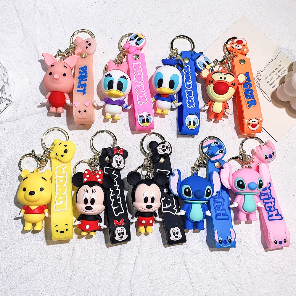 Móc Khóa Hình Chú Chuột mickey minnie stitch Dễ Thương