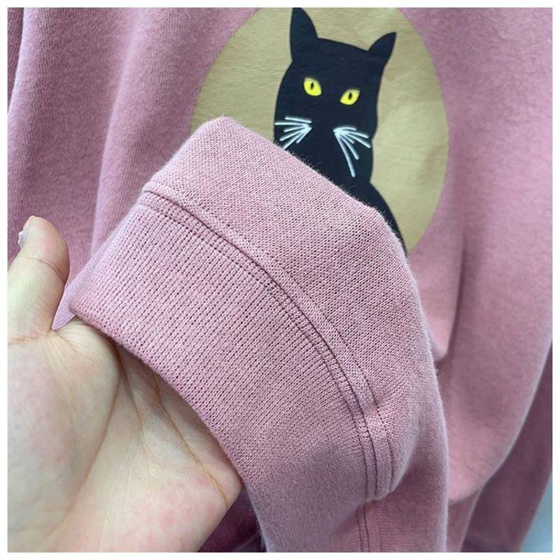 Áo Nỉ Tay Dài In Họa Tiết Hoạt Hình Phong Cách Hàn Quốc Thời Trang Mùa Thu Cho Nữ