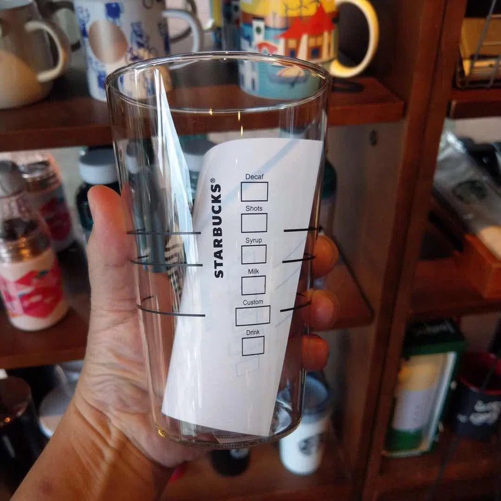 Starbucks Cốc Thủy Tinh Uống Cà Phê 473ml / 480ml / 591ml Tiện Dụng