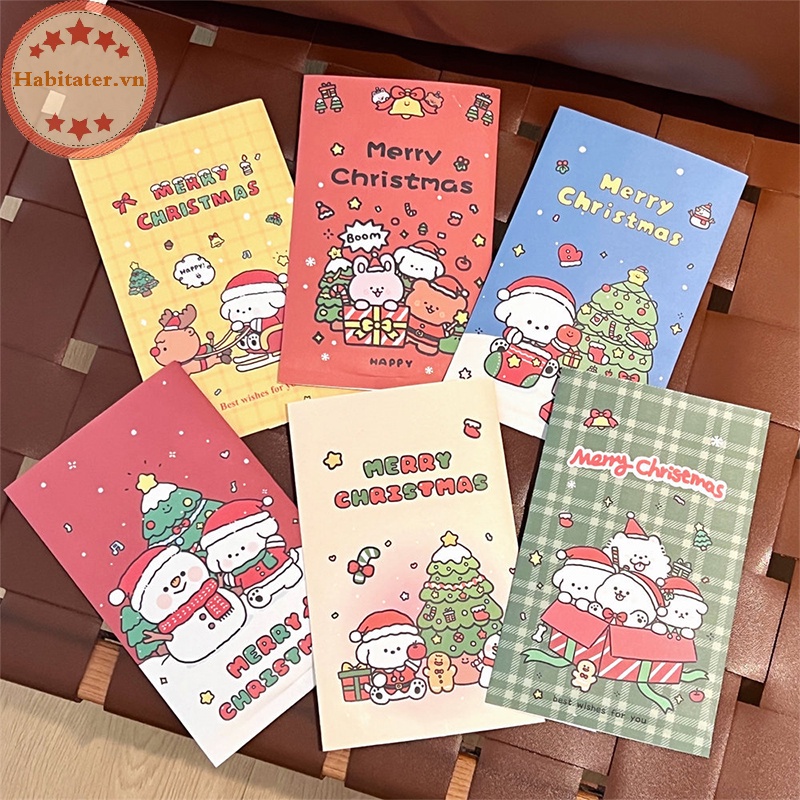 Set 10 Túi Giấy Đựng Kẹo / Bánh Quy Họa Tiết Giáng Sinh Dễ Thương diy vn