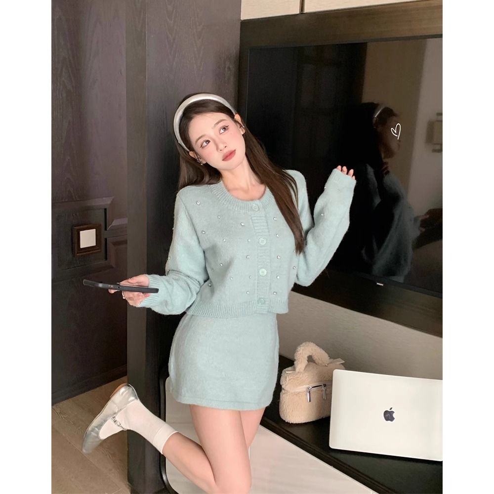 Áo sweater Dệt Kim Ngắn Tay Dài Eo Cao Thời Trang Thu Đông 2023 Mới