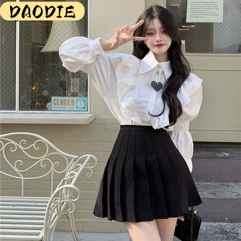 DAODIE Áo Sơ Mi áo sơ mi nữ áo kiểu hàn quốc chic Phong cách Định hình xu hướng dramatic WCS23B08O1 44Z231104