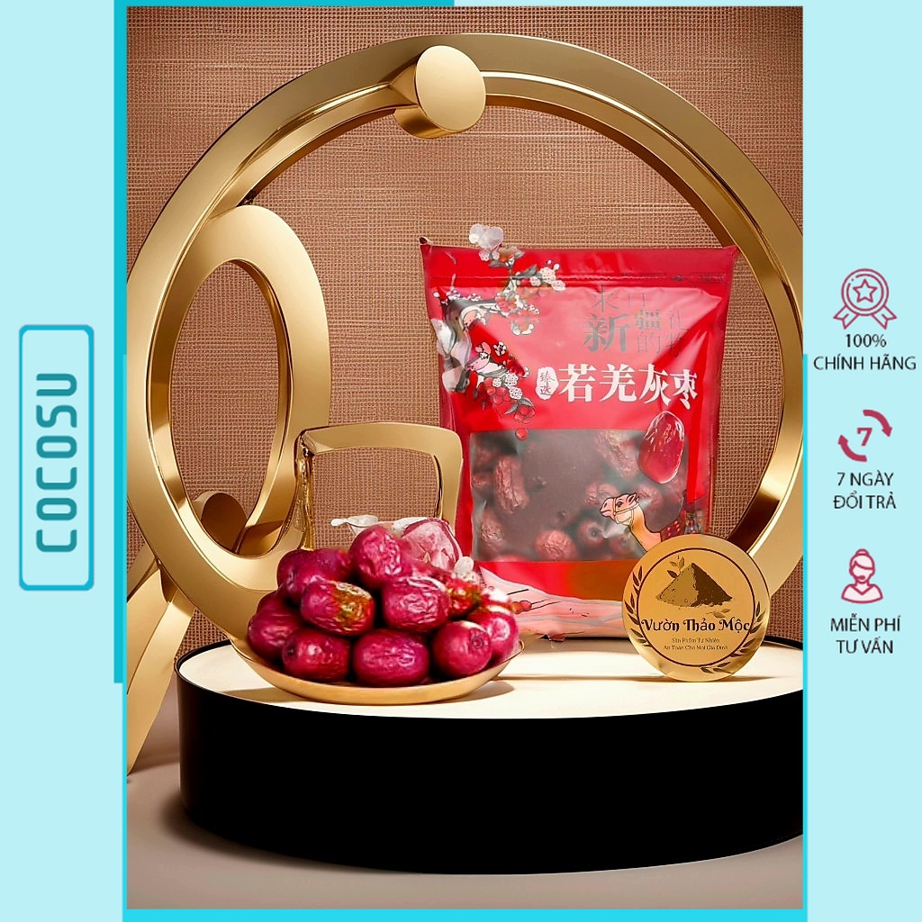 Shop táo đỏ hữu cơ tân cương sấy khô dẻo bổ khí huyết đẹp da size đại đóng túi zip 500g