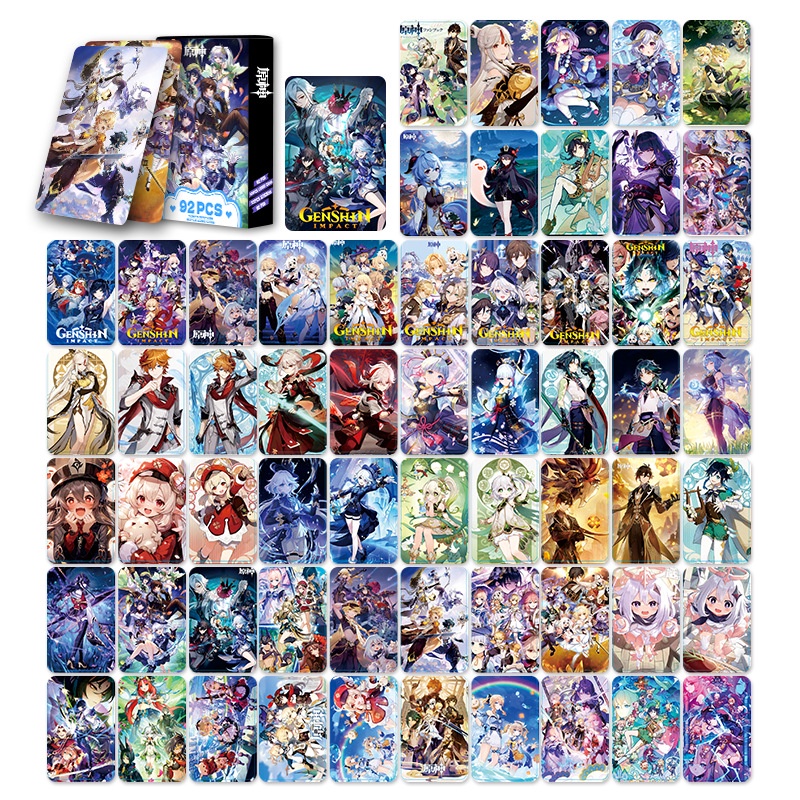Genshin Impact Photocard Lomo Card Postcard Stickers thẻ 60 chiếc + nhãn dán 32 chiếc