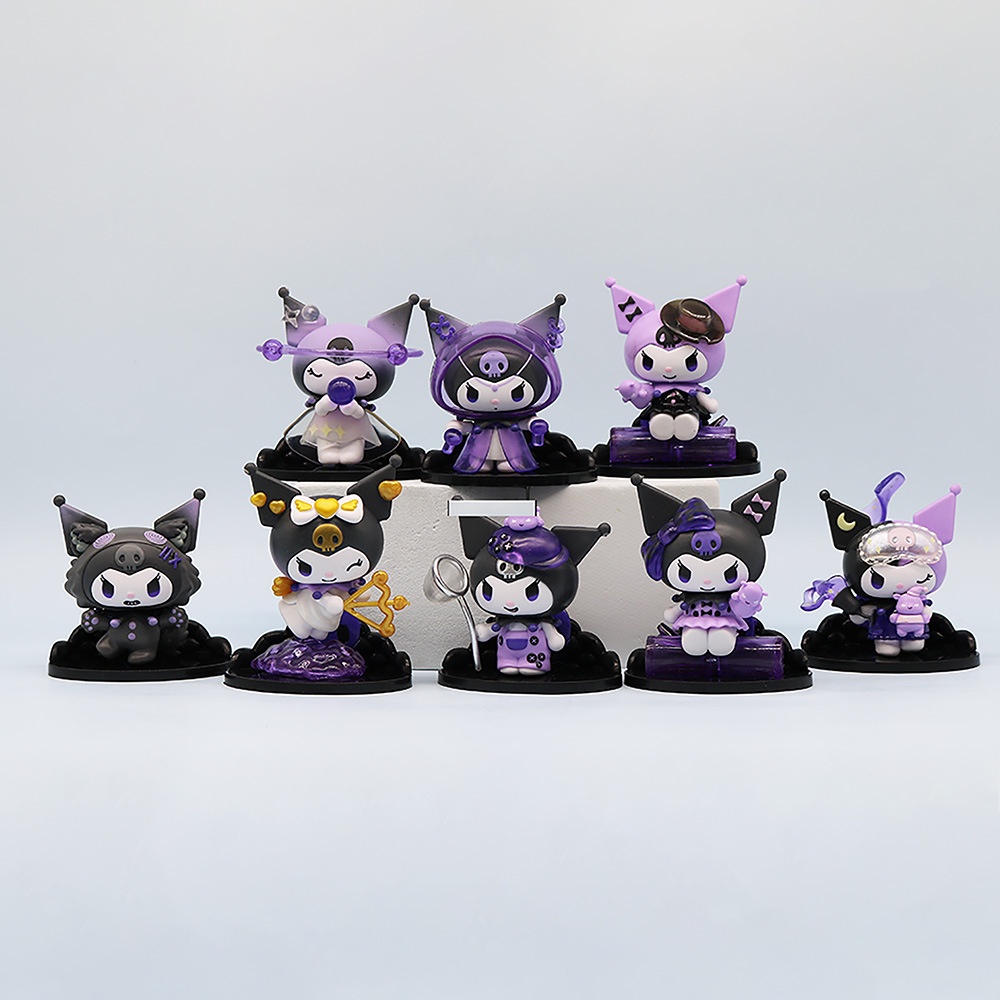 Bộ 8 Mô Hình Nhân Vật sanrio kuromi Was Wolf kill series Trang Trí Bàn Làm Việc