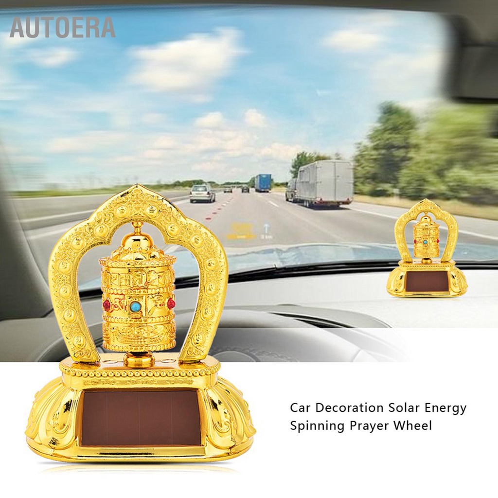 AutoERA Có hàng sẵn Bánh xe cầu nguyện quay năng lượng mặt trời Phật giáo Tây Tạng để trang trí nội thất ô tô