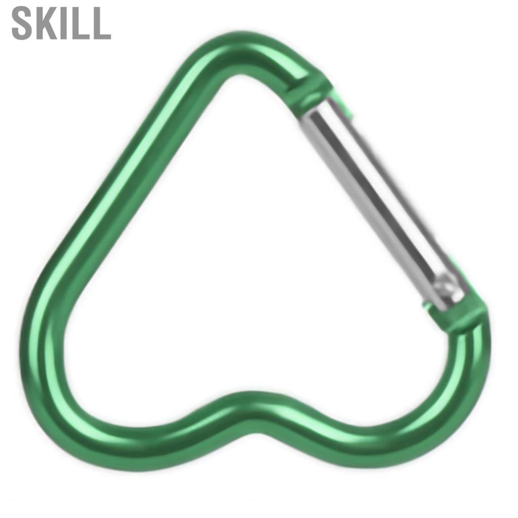 Skill Aluminum Alloy Carabiner Heart Shaped Heavy Duty Metal Camping Hanging Buckle for Hiking Water Bottle Keychain