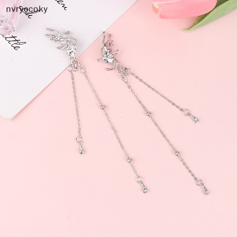 1 Cặp Khuyên Tai Kẹp Dài Hình Cánh Thiên Thần Bằng Kim Loại Dạng Lỏng Không Xỏ Lỗ Tai Phong Cách punk Thời Trang Cho Nữ vn