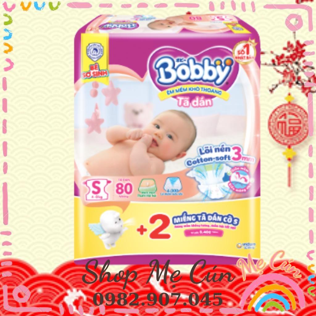 (Hàng Chính Hãng, date mới) Tã dán sơ sinh Bobby S54+6, S80+2