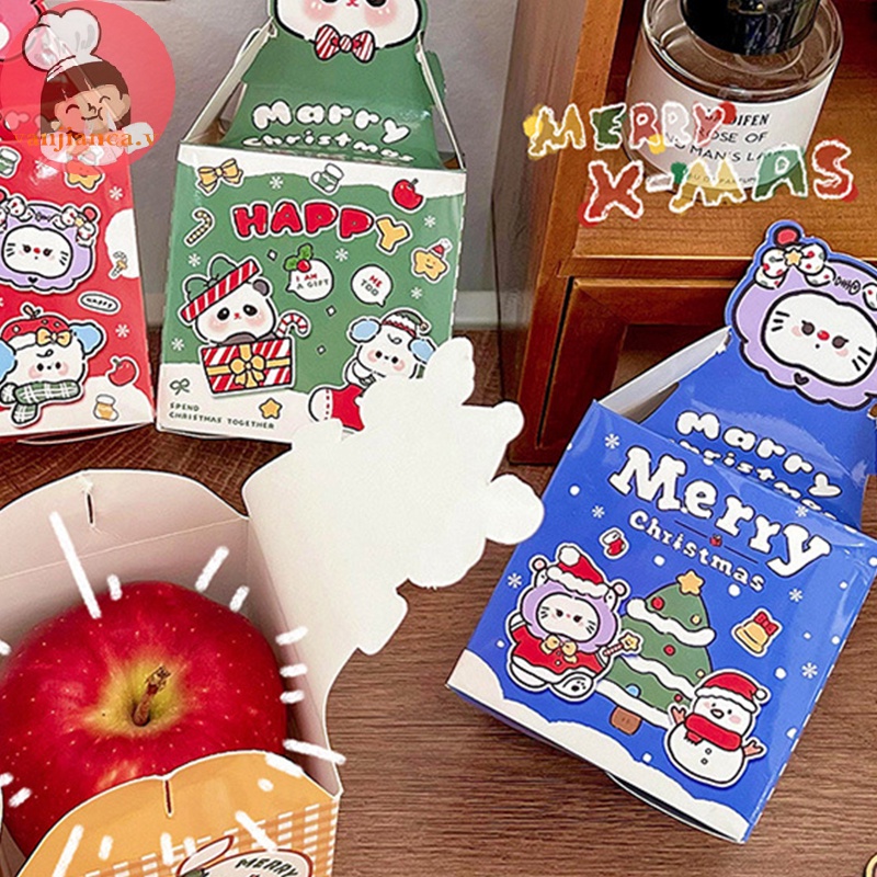 Hộp Giấy Đựng Bánh Quy / Kẹo / Quà Giáng Sinh Di Động In Họa Tiết Hoạt Hình yanca
