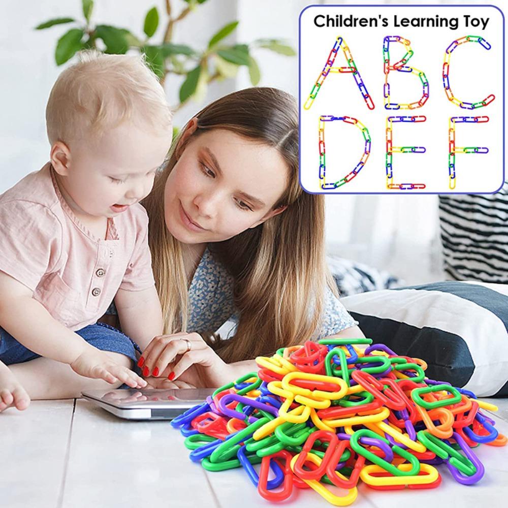 Nedfs Đồ Chơi Con Vẹt Xích Nhựa Hình Chữ c Móc Khóa Dây Xích Hình Học Giáo Dục Cho Trẻ Em