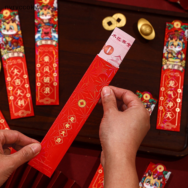 Set 12 Bao Lì Xì Năm Mới Hình Rồng Đỏ May Mắn