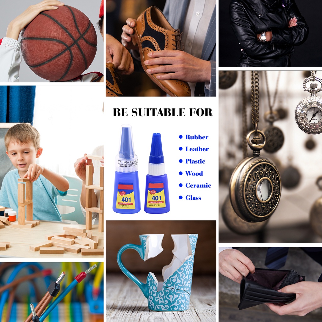 12/20g 401 Keo Nhanh và mạnh mẽ Super Keo đa năng Cố định siêu mạnh chất lỏng không màu keo