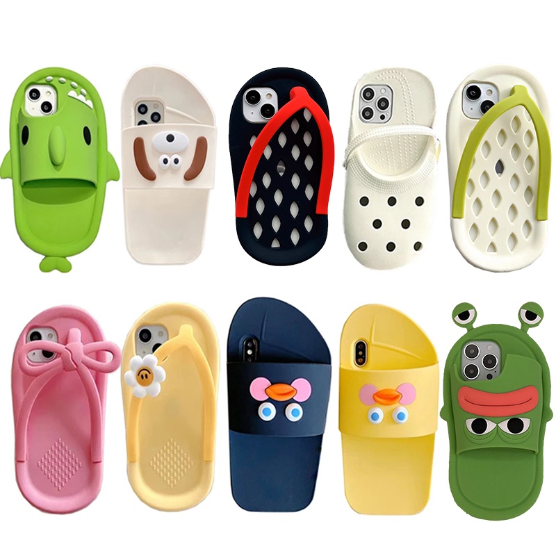 Hoạt Hình Ốp Điện Thoại Silicon Mềm Hình Đôi Dép 3d Dễ Thương Cho iphone 14 13 12 mini 11 pro xs max 6 7 8 plus xr se