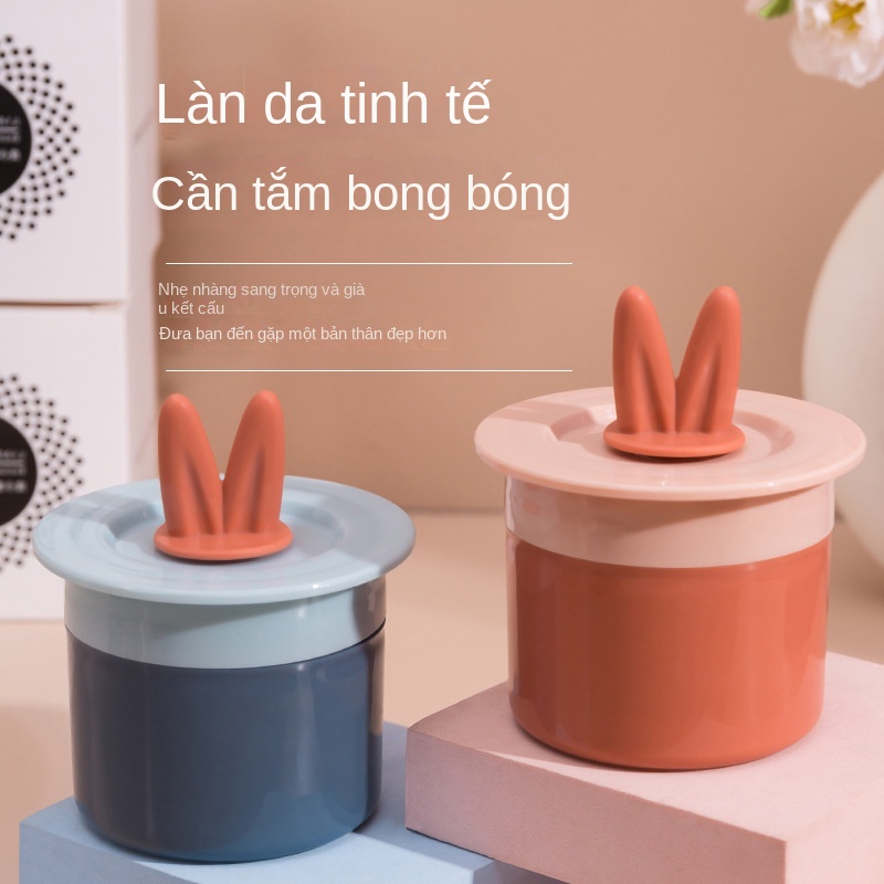 Bình Tạo Bọt Sữa Rửa Mặt Thủ Công Hình Tai Thỏ Hoạt Hình