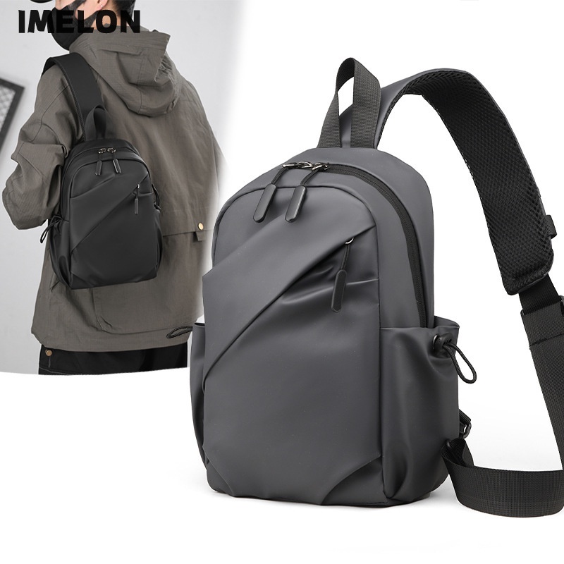 Imelon Túi Đeo Chéo Ngực Cỡ Lớn Màu Đen Phong Cách Đường Phố Cá Tính Cho Nam