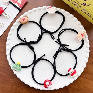 Dễ thương dây cột tóc co giãn cao phong cách giáng sinh đáng yêu dành cho bé gái