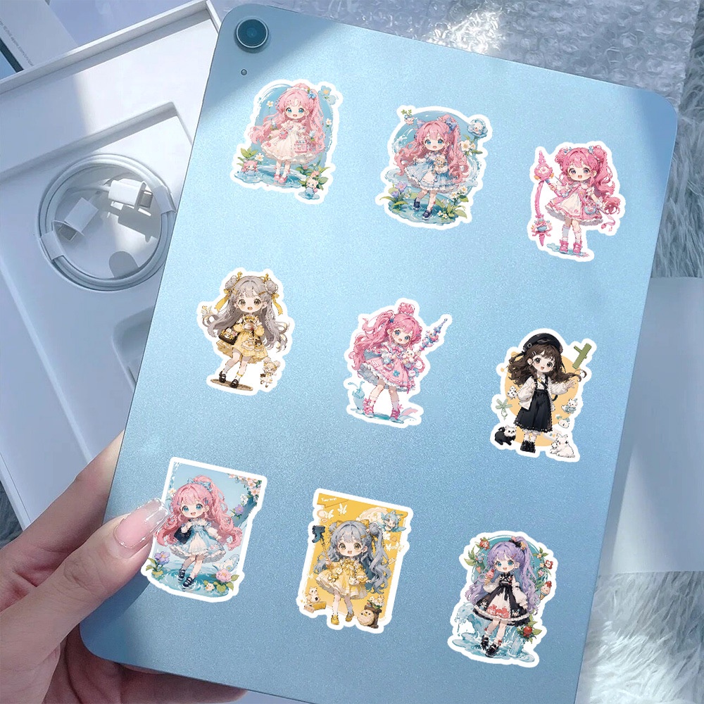 Set 60 Miếng Dán Trang Trí Mũ Bảo Hiểm / Bút Chì Họa Tiết graffiti Dễ Thương