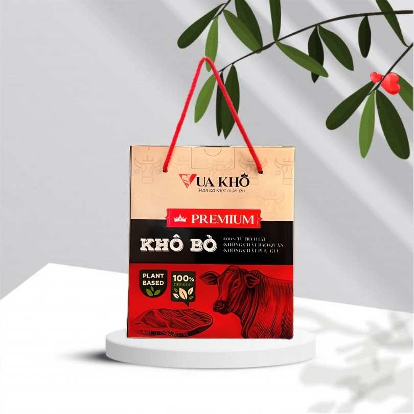 Khô bò miếng 200g  - Tặng kèm 03 lon nước ép trái cây - ĐỒ ĂN VẶT SNACKS